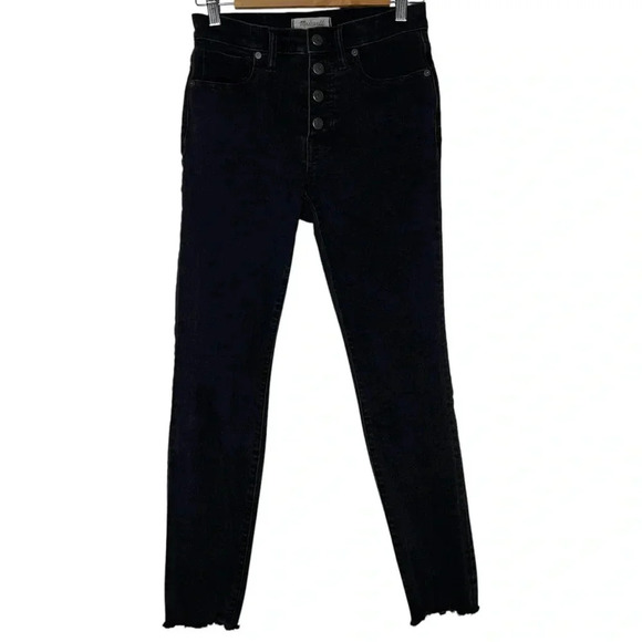 Madewell 9 inch High Rise Skinny Jeans Raw Hem Button Fly Pants Women’s Size 27 - Picture 5 of 14